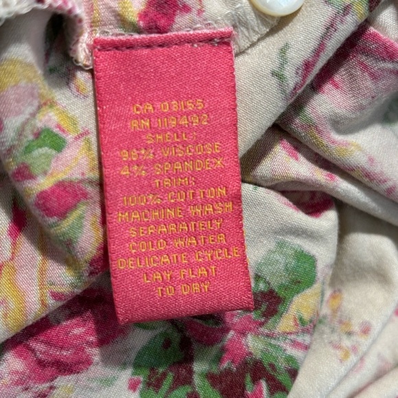 APRIL CORNELL Sz M Floral Pink Maxi Dress Jersey Knit Belted Unlined Scoop Neck - Picture 13 of 14